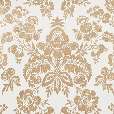 Schumacher Wallpaper Simone Damask Gold