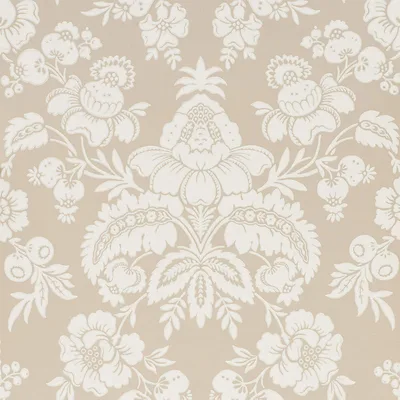 Schumacher Wallpaper Simone Damask Stone
