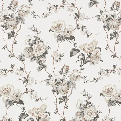 Schumacher Wallpaper Betty Charcoal