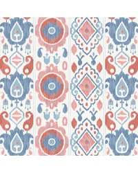 Elizia Ikat Rose & Indigo Wallpaper by   