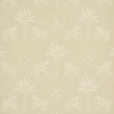 Schumacher Wallpaper Tiger Palm Silhouette Mistral Sand