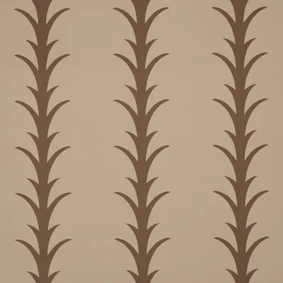 Schumacher Wallpaper Acanthus Stripe Brown On Beige