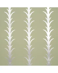 Acanthus Stripe Metallic On Sage Wallpaper by   