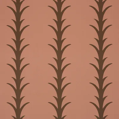 Schumacher Wallpaper Acanthus Stripe Brown On Rosewood
