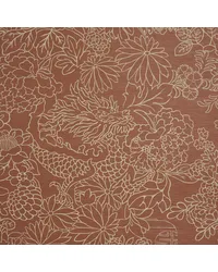 Chiang Mai Dragon Silhouette Raffia Terracotta Wallpaper by   