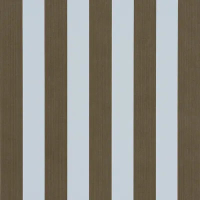Schumacher Wallpaper Edwin Stripe Medium Brown & Sky