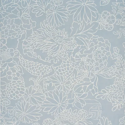Schumacher Wallpaper Chiang Mai Dragon Silhouette Ciel De Provence