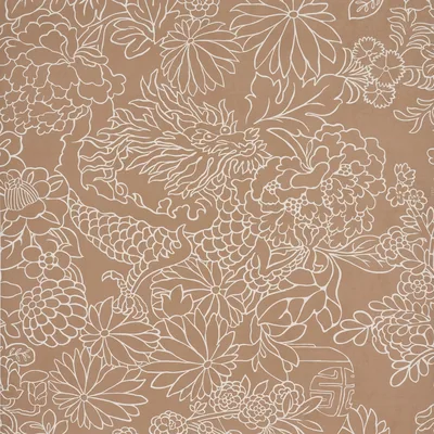 Schumacher Wallpaper Chiang Mai Dragon Silhouette Mediterranean Spice