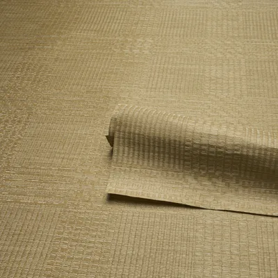Schumacher Wallpaper Fuzzy Plaid Antique Gold