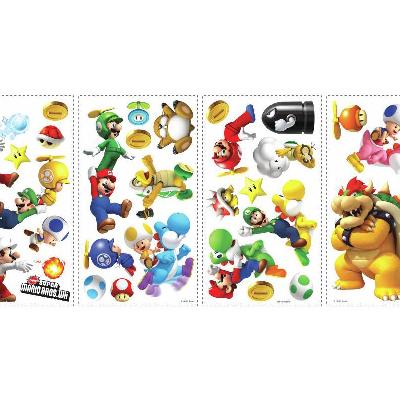 Nintendo - Super Mario Bros. Wii Peel & Stick Wall Decals Nintendo - Super MarGio Bros. Wii Peel & Stick Wall Decals