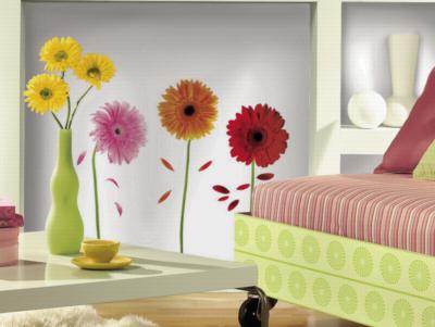 Small Gerber Daisies Peel & Stick Wall Decals