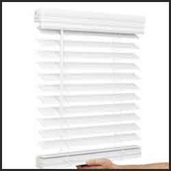 Cordless 2 inch wood grain blinds, Cordless faux wood blinds white