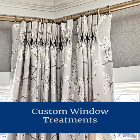 We make custom window treatments, curtains, drapes and valances.