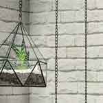 Fake stone and wood wallpaper for walls.