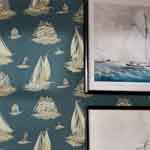 Nautical and beach wall paper for walls.