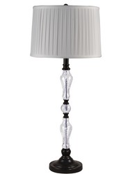 Theola 24 Lead Hand Cut Crystal Table Lamp Ebony Black by  Menagerie 