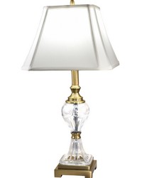 Arie 24 Lead Hand Cut Crystal Table Lamp Antique Brass by   