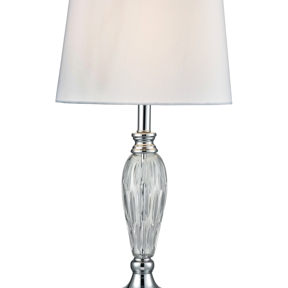 Vella 24 Lead Hand Cut Crystal Table Lamp Polished Chrome Lamps