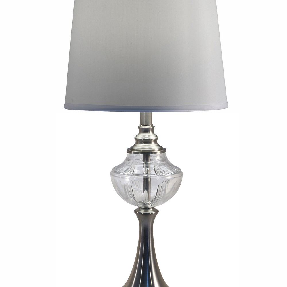 Harper 24 Lead Hand Cut Crystal Table Lamp Brushed Nickel Lamps