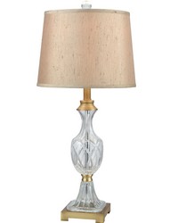 Jeana 24 Lead Hand Cut Crystal Table Lamp Golden Antique Brass by   