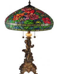 Rosemead Tiffany Table Lamp Antique Brass by   