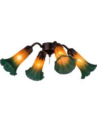 Amber Green Pond Lily 4 LT Fan Light 162971 by  Kasmir 