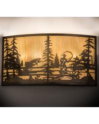 Fly Fishing Creek Wall Sconce 19924 by   