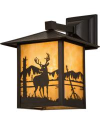 Seneca Deer at Lake Solid Mount Wall Sconce 39870 by   