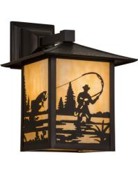 Seneca Fly Fisherman Solid Mount Wall Sconce 63713 by   