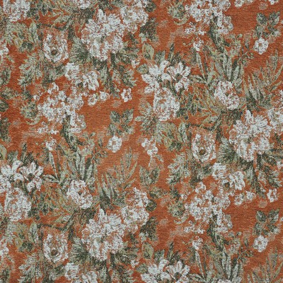 Bayeux 810 Zinnia in PW-VOL.IV BOUDOIR Orange VISCOSE/22%  Blend Fire Rated Fabric High Wear Commercial Upholstery CA 117  NFPA 260  Large Print Floral   Fabric
