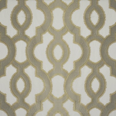 Cappella 905 Zinc in TELAFINA XI Silver LINEN/45%  Blend Lattice and Fretwork   Fabric
