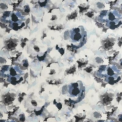 Color Splash 130 Seashell in COLOR THEORY-VOL.II TRUE BLUE Green Drapery COTTON/ Fire Rated Fabric Abstract Floral   Fabric