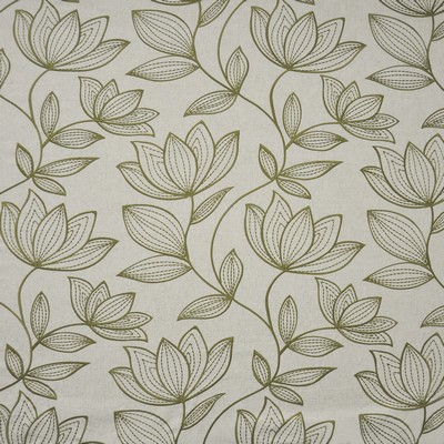 Dahlia 235 Sweet Pea in COLOR WAVES-GARDENIA Drapery POLYESTER/20%  Blend Line Drawn Flower  Modern Floral Floral Linen  Embroidered Linen   Fabric