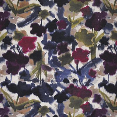 Floral Frenzy 329 Violet in COLOR THEORY-VOL.II FULL BLOOM Purple POLYESTER/ Fire Rated Fabric Heavy Duty CA 117  NFPA 260  Abstract Floral   Fabric