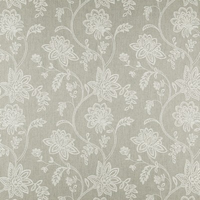 Girasol 681 Limestone in COLOR WAVES-NOMAD Grey POLYESTER/17%  Blend Fire Rated Fabric Jacobean Floral   Fabric