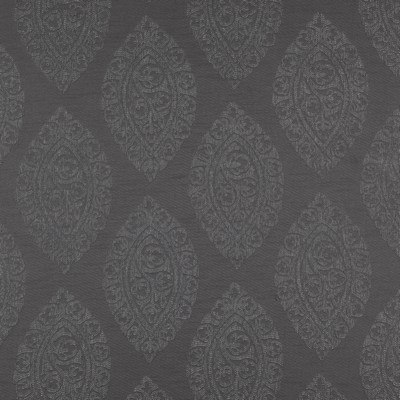 Inlay 847 Graphite in COLOR THEORY-VOL.IV MOONSTONE Black POLYESTER/24%  Blend Fire Rated Fabric Damask Medallion   Fabric