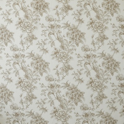 Paradise 544 Biscuit in COLOR THEORY-VOL.III CHAI (SAM Beige Drapery POLYESTER  Blend Fire Rated Fabric NFPA 701 Flame Retardant  Tropical  Floral Toile   Fabric