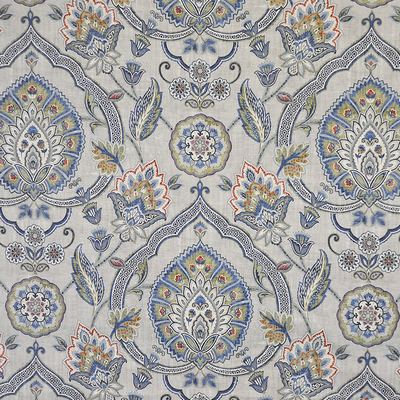 Royal Botanic 121 Platinum in COLOR THEORY-VOL.II TRUE BLUE Silver Multipurpose COTTON/ Fire Rated Fabric Heavy Duty  Fabric