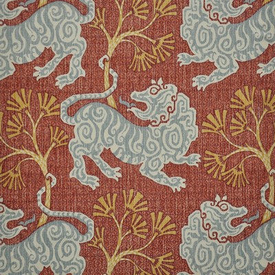Singa 440 Rouge in COLOR WAVES-NEAPOLITAN Red COTTON  Blend Fire Rated Fabric Jungle Safari  Medium Duty CA 117  NFPA 260  Oriental   Fabric