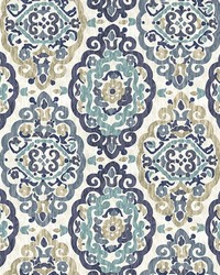 Scroll Medallion Indigo by   