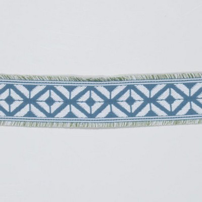 RM Coco Trim Bd101 Border 2 3 8 in  Aquamarine in Bahama Breeze Blue ACRYLIC  Blend  Trim Border Outdoor Trims and Embellishments  Fabric