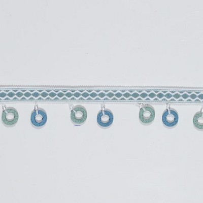 RM Coco Trim Bf103 Fringe 2 in  Aquamarine in Bahama Breeze Blue ACRYLIC Beaded Trim Outdoor Trims and Embellishments  Fabric
