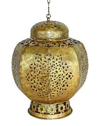 Moroccan Style Lantern Round Italian Gold by   