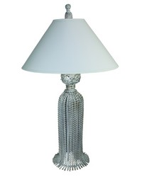 Twisted Iron Tassel Lamp Burnished Silver by   