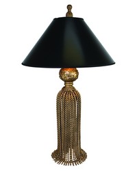 Twisted Iron Tassel Lamp Medium Antique Gold by   