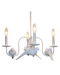 Carved Dove Chandelier White by   
