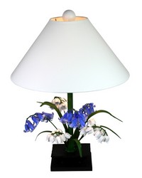 Bluebell with White Lily Table Lamp by   