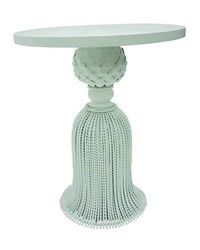 Wht Iron Tassel Table W Marble Top by   