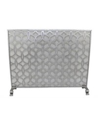 Antique Slvr Circle Diamond Fire Screen by   