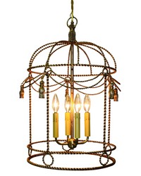 Bird Cage Chandelier Tassel Accents Antique God by   